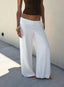 Silver Moon Linen Blend Tie Pants White