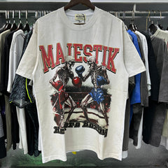 Majestik “Pro Boxing” Skeleton Rhinestone Vintage Tee