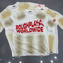 Roughplay Worldwide Multi-Color Distressed Graphic Tee