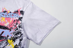 Majestik “Chaos Graffiti” Abstract Rhinestone Vintage Tee