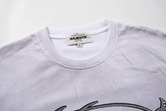 Majestik “Dystopian Liberty” Skull Rhinestone Vintage Tee
