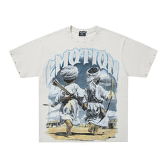 MIXED EMOTION Vintage Baseball Player Graphic T‑Shirt