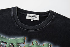 Majestik “Gridiron Champion” Bulldog Vintage Tee(Black)