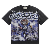 Majestik “Gridiron Lion” Football Rhinestone Vintage Tee