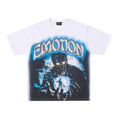 MIXED EMOTION Black Panther Portrait Gothic Letter Graphic T‑Shirt