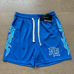 Mixed EMOTION SHORTS: Trendy Street, Summer, Diamond Print, Sports and Leisure, Pure Cotton Drawstring Shorts (5)