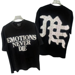 Correct version of Mixed EMOTION hot stamping printed American street T-shirt West Coast hip-hop trend rap short sleeved shirt (5)