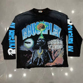 Roughplay Brain Skull Moonlight Long Sleeve Tee