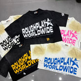 Roughplay Worldwide Multi-Color Distressed Graphic Tee