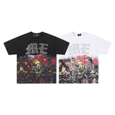 MIXED EMOTION EMOTION Gothic Letter Vintage Scene Graphic T‑Shirt