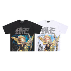 MIXED EMOTION EMOTION Gothic Letter Angel Graphic T‑Shirt