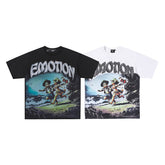 MIXED EMOTION Cartoon Character Graphic T‑Shirt