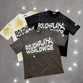 Roughplay Worldwide Star Logo Distressed Graphic Tee
