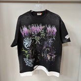 Roughplay Ghost Rider Biker Rhinestone Double-Hem Tee