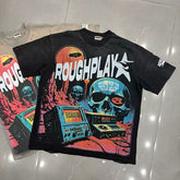 Roughplay Skull DJ Boombox Sci-Fi Graphic Tee