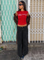 Ramos Low Rise Wide Leg Denim Jeans Washed Black
