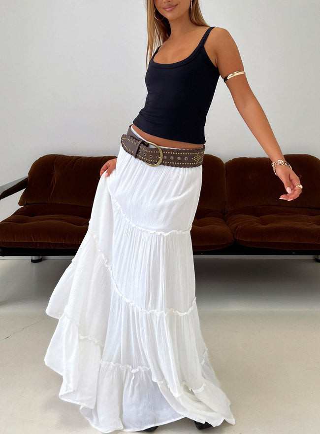 Miriah Maxi Skirt White Hover Image