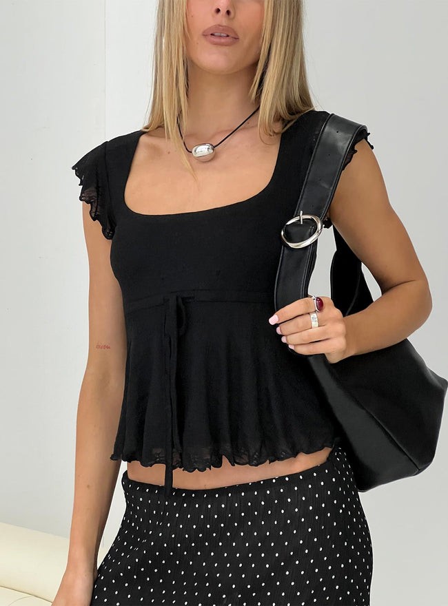 Auroraah Frill Top Black Hover Image
