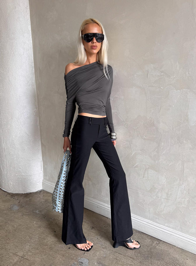 Kinkirk Flared Pants Black Petite Hover Image
