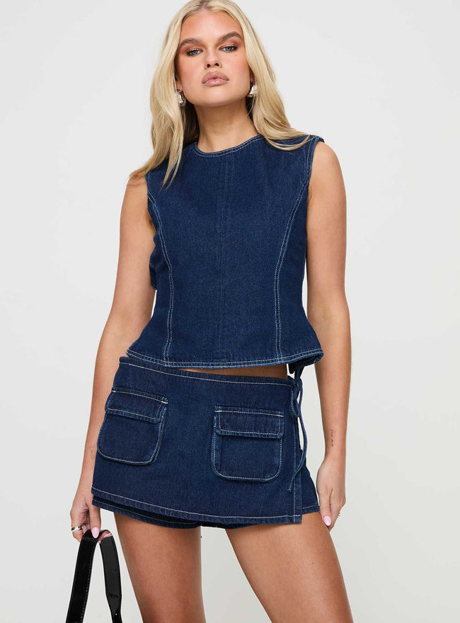 Countryside Skort Blue Denim Main Image