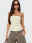 Bon Bon Tie Neck Top Yellow / Brown Polka