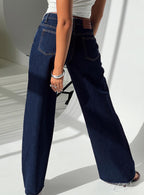 Darla Low Rise Straight Leg Jean Dark Blue Wash