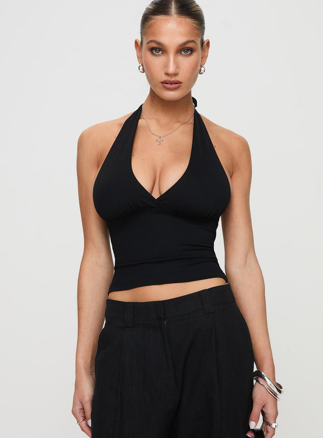 Whimsy Halter Top Black Main Image