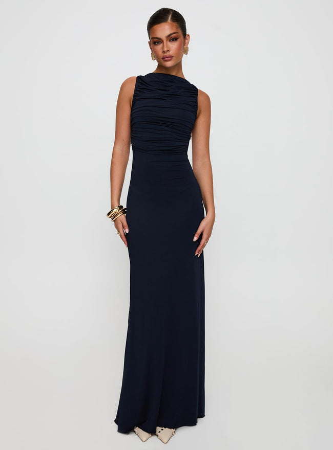 Undeniable Cut Out Maxi Dress Navy Main Image