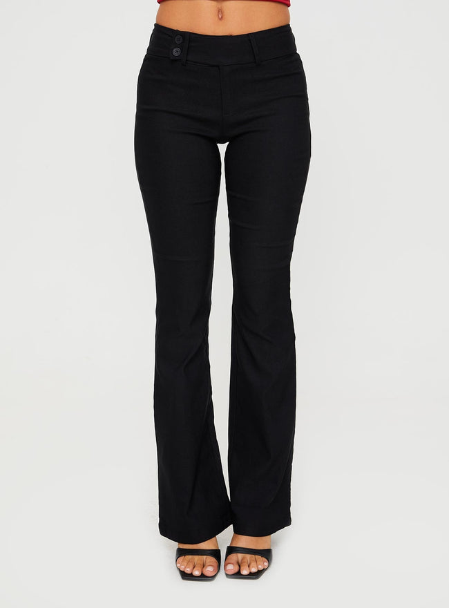 Kinkirk Flared Pants Black Petite Main Image