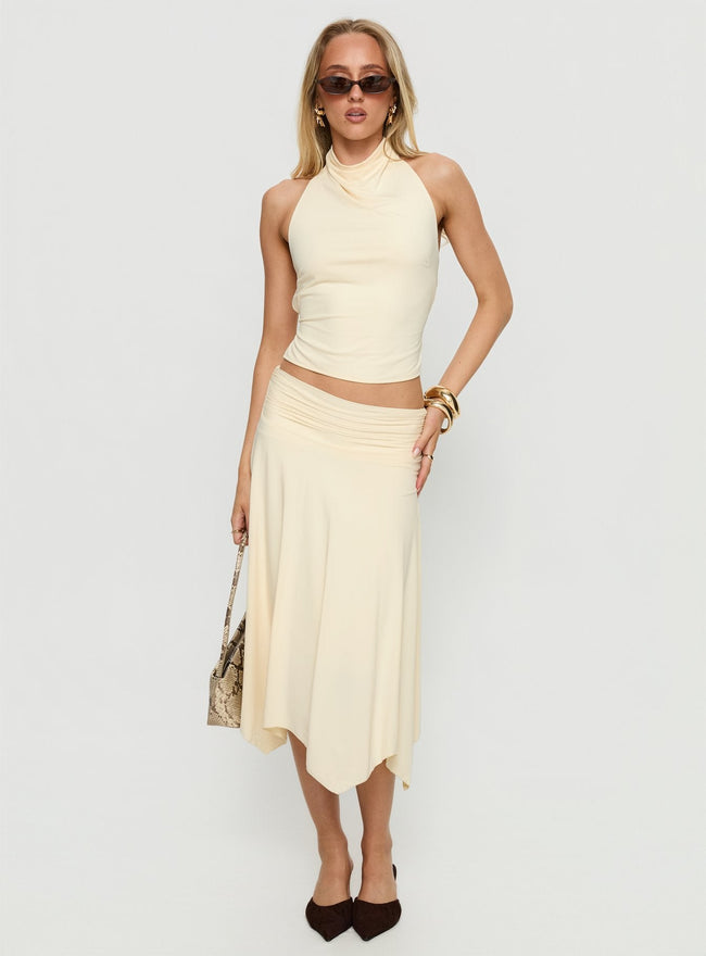 Scenic Route Asymmetrical Midi Skirt Yellow Main Image