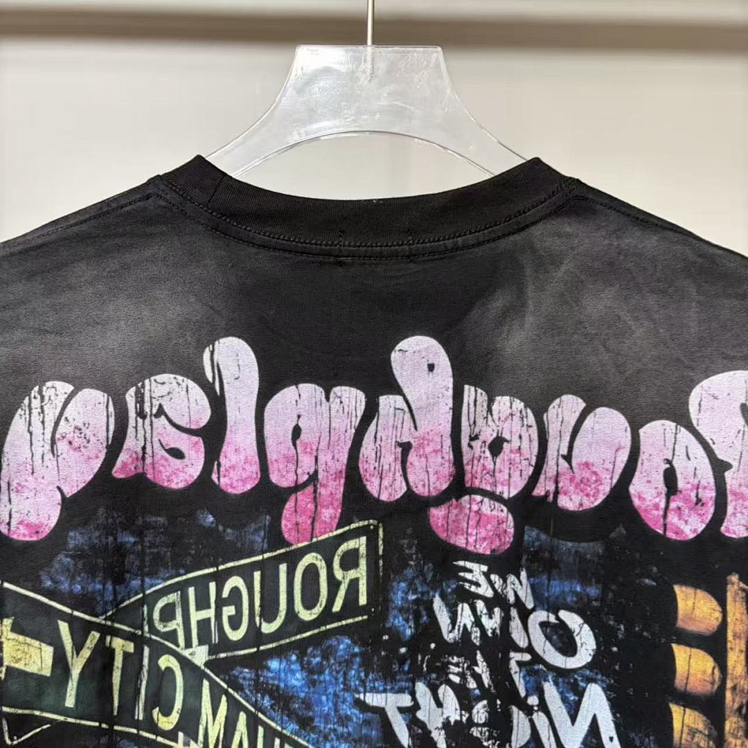Roughplay Ghost Rider Biker Rhinestone Double-Hem Tee