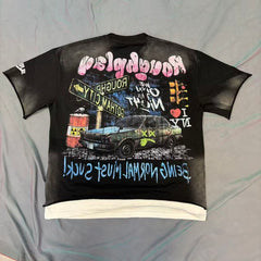 Roughplay "Being Normal Must Suck" Gotham City All-Over Print Tee