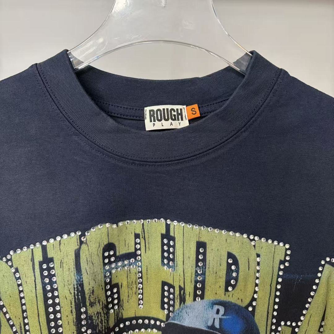 Roughplay Skeleton All-Star Baseball Rhinestone Tee