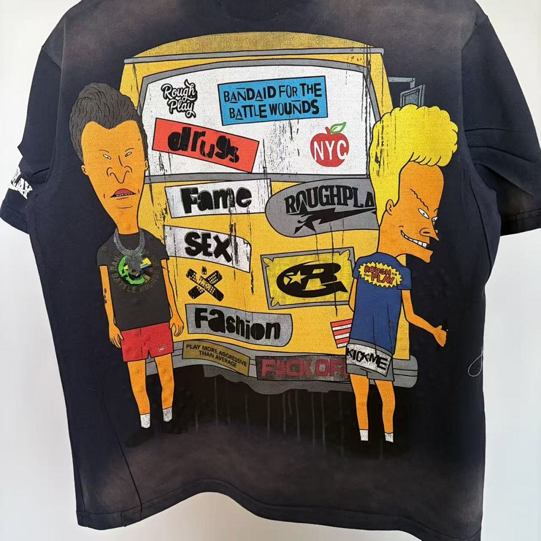 Roughplay x Beavis & Butt-Head "Bandaid for the Battle Wounds" Tee
