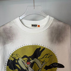 Roughplay Crazy Cartoon Rabbit Rhinestone Distressed Tee