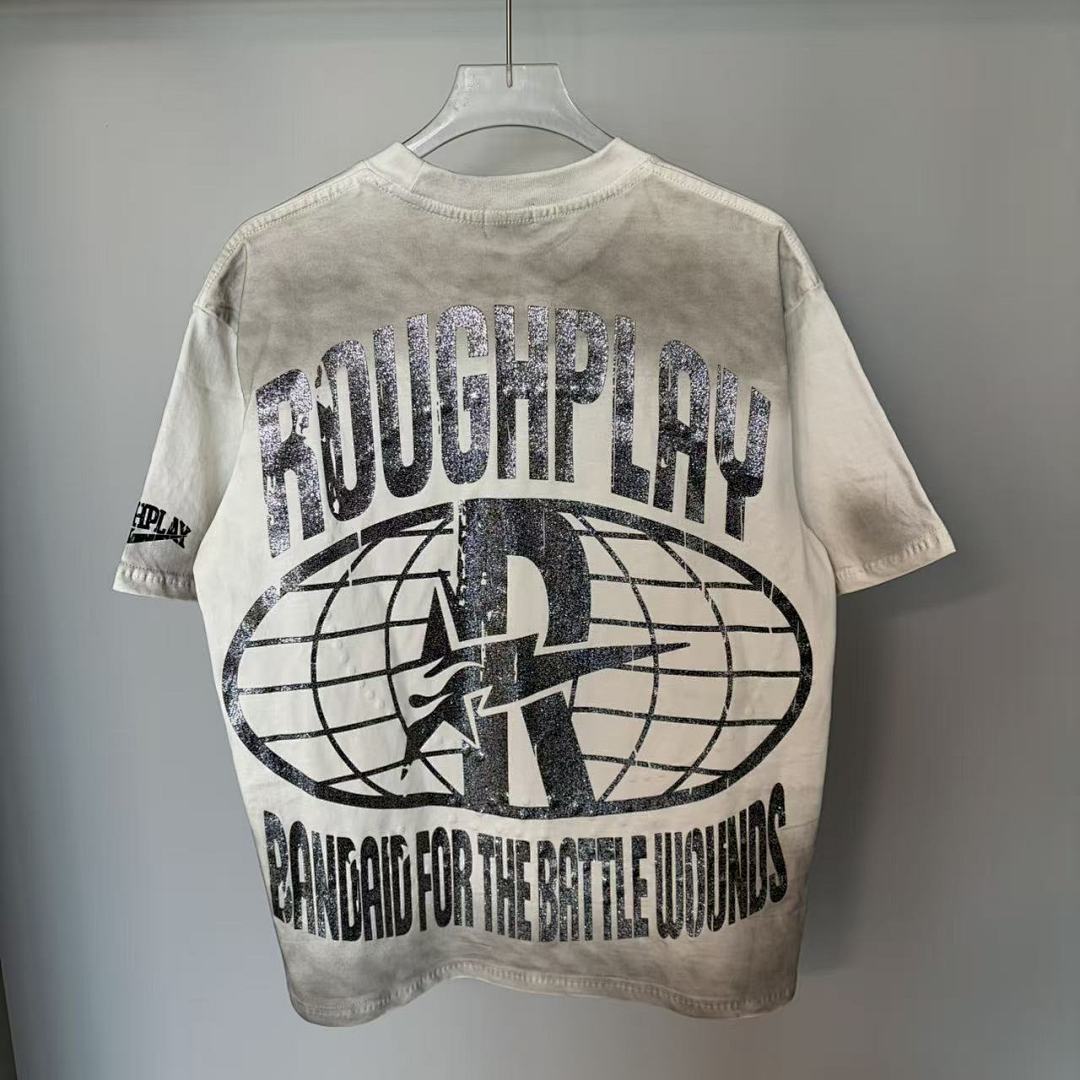 Roughplay Crazy Cartoon Rabbit Rhinestone Distressed Tee