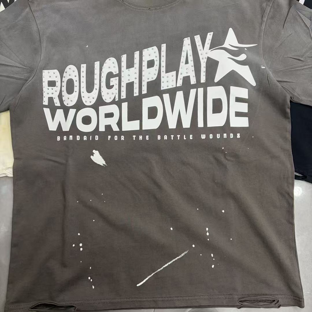 Roughplay Worldwide Star Logo Distressed Graphic Tee