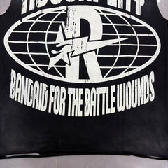 Roughplay "The World Is Yours" Oval Logo Rhinestone Tank Top