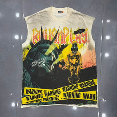 Roughplay Gas Mask "WARNING" Sleeveless Tank Top