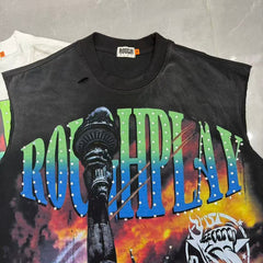 Roughplay Statue of Liberty Flame Rhinestone Tank Top