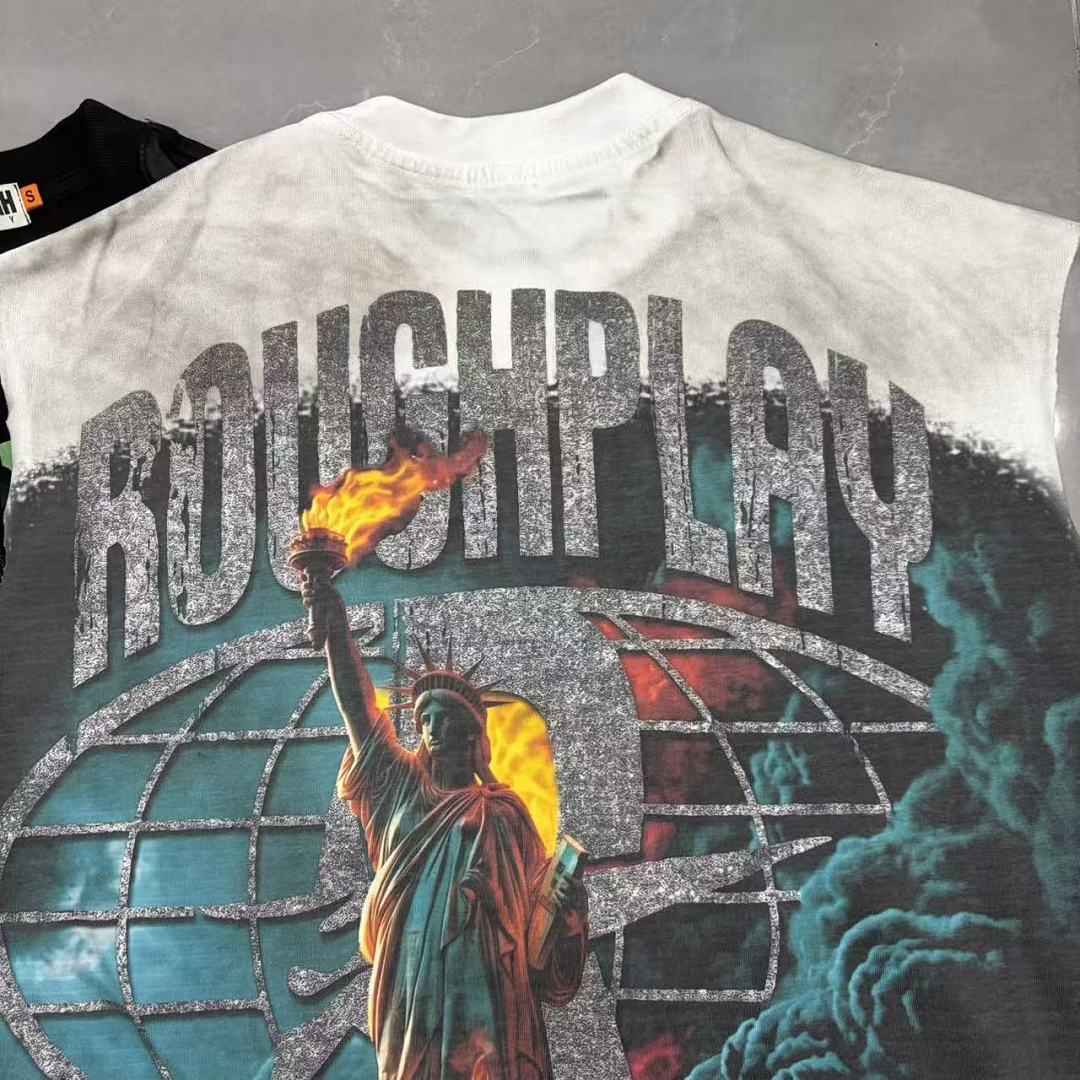 Roughplay Statue of Liberty Flame Rhinestone Tank Top