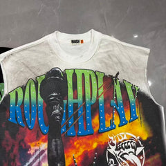 Roughplay Statue of Liberty Flame Rhinestone Tank Top