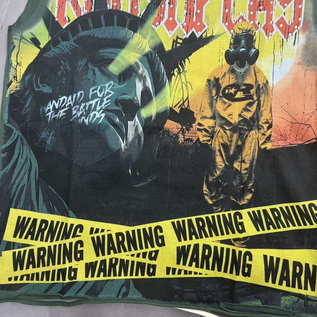 Roughplay Gas Mask "WARNING" Sleeveless Tank Top