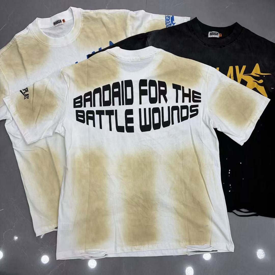 Roughplay Worldwide Multi-Color Distressed Graphic Tee