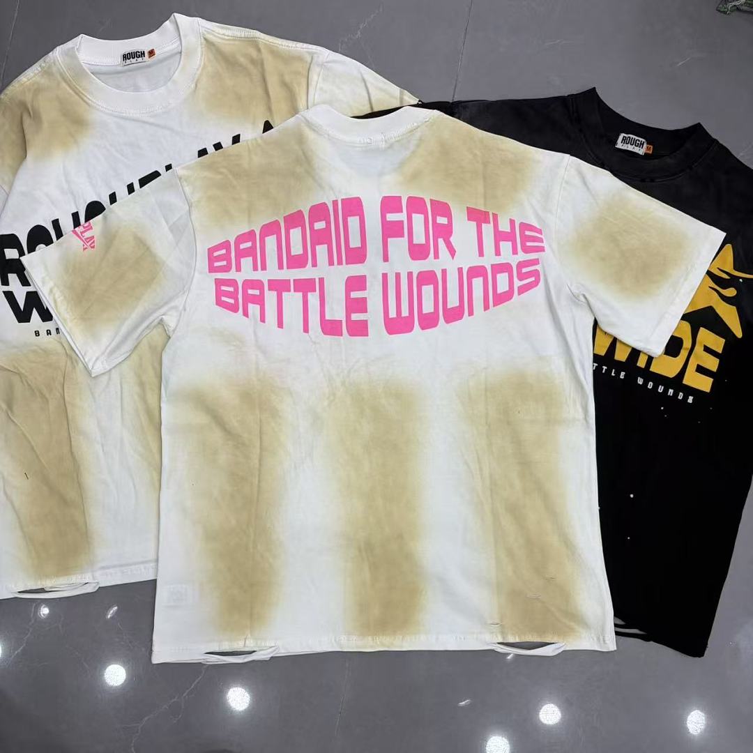 Roughplay Worldwide Multi-Color Distressed Graphic Tee