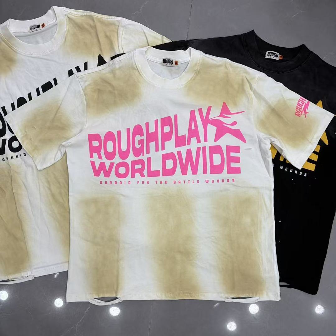 Roughplay Worldwide Multi-Color Distressed Graphic Tee