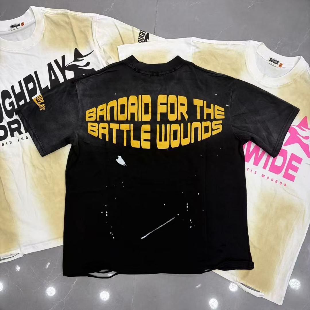 Roughplay Worldwide Multi-Color Distressed Graphic Tee