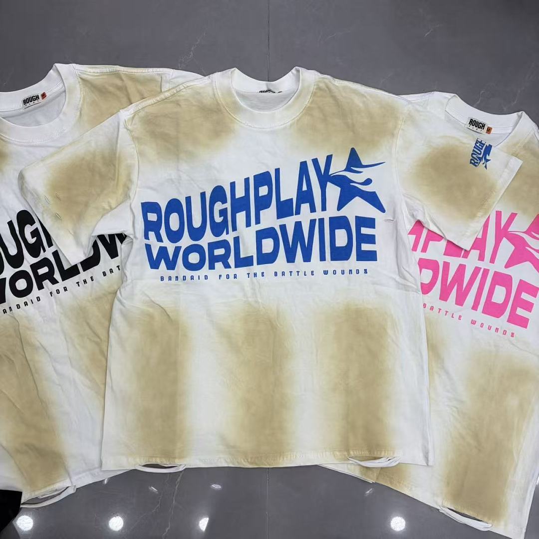 Roughplay Worldwide Multi-Color Distressed Graphic Tee