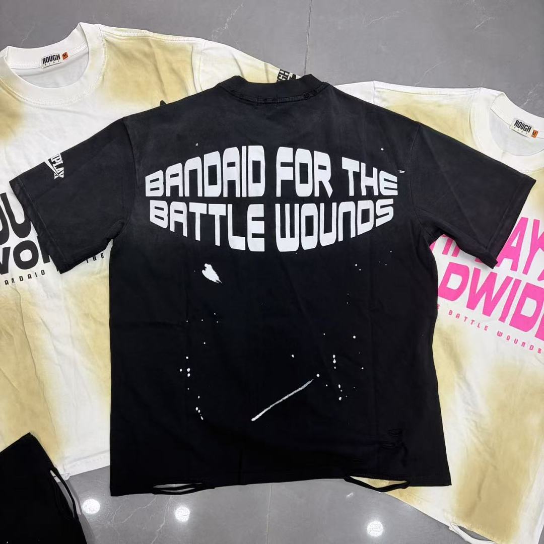 Roughplay Worldwide Multi-Color Distressed Graphic Tee