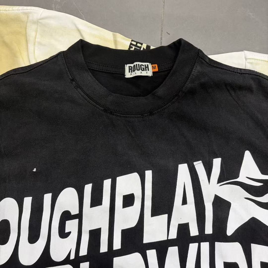 Roughplay Worldwide Multi-Color Distressed Graphic Tee